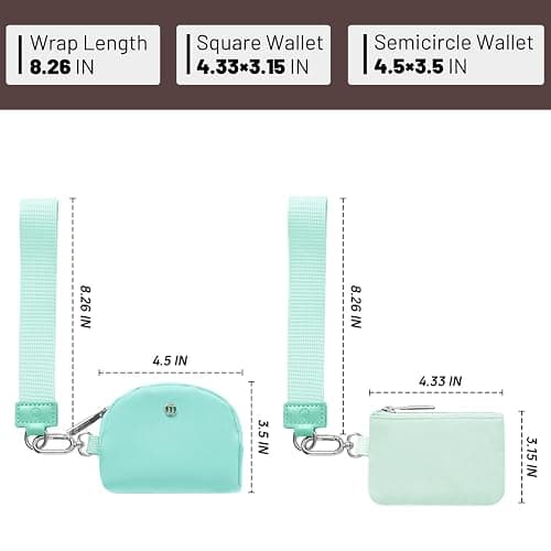 Keychain Wallet Mini Zip Around Wristlet Wallets for Women Detachable Dual Pouch Wristlet Portable Coin Purse Small Wallets thumbnail 3