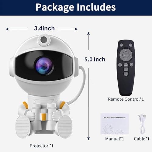 Astronaut Galaxy Night Light Projector for Bedroom - Star Lights Ceiling Projector with Remote Control & Timer, Upgrade LED Starry Lamp for Kids Boys Girls Room Decor, Unique Christmas Birthday Gifts thumbnail 7