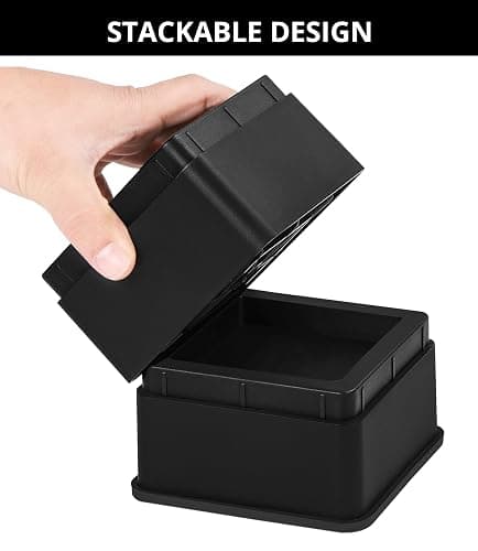 Utopia Bedding Bed Risers 2 Inch - Pack of 8 - Adjustable Furniture Risers 2 & 4 inch - Anti Slip Foam & Rubber Pad - Stackable Bed Lifts Risers Heavy Duty for Sofa, Bed, Table, Couch & Chair (Black) thumbnail 8