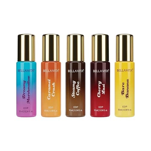 Bellavita Luxury Gourmand Trend Series | Dessert-Inspired Fragrance Set | Steamy Coffee, Bare Banana, Caramel Crush, Dreamy Marshmallow & Cherry Lust | Perfect for Gifting & Everyday Indulgence thumbnail 7