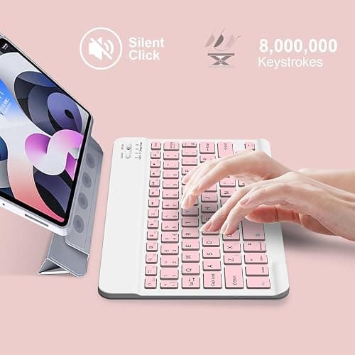 NOOX Bluetooth Keyboard for iPad 10th Generation, iPad Pro 13/12/11/10/9/8/7 inch, iPad Air 13/11th Gen, iPad mini, Tablets, etc. - Slim Wireless Portable Travel Office Computer Accessories thumbnail 6