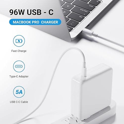 Mac Book Air Charger - 96W USB C Charger, Fast Charger for MacBook Pro M1 M2 M3 M4, Ipad Pro, Smart Phone and All USBC Device,Extra a Storage Bag for Travel/School/Business Trip thumbnail 3