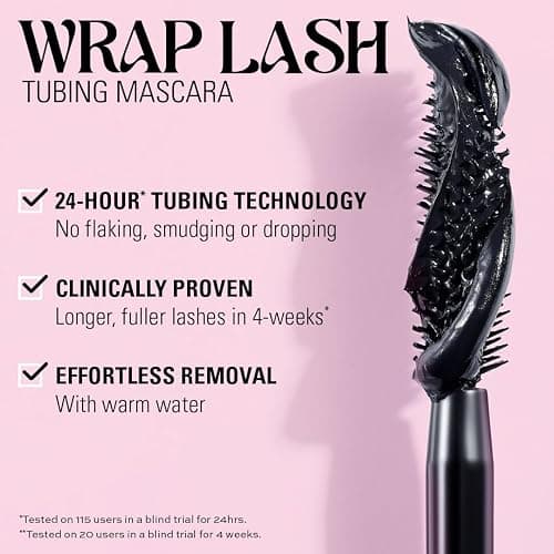 Revolution Beauty London, Wrap Lash Tubing Mascara, Smudge-Proof & Water-Resistant for Length & Volume, Vegan & Cruelty-Free, Black, 0.28 fl oz thumbnail 6