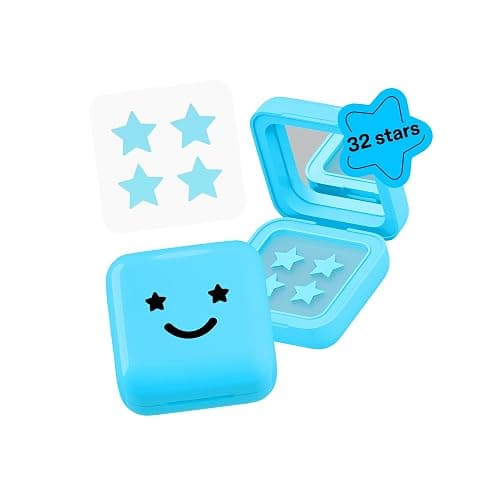 Starface Hydro-Star® Big Blue Compact + Hydrocolloid Star Patch, 32 | Dermatologist Tested • Refillable Mirrored Compact • Covers and Protects Visible Spots • Absorbs Pimple Gunk • Vegan - Image 1