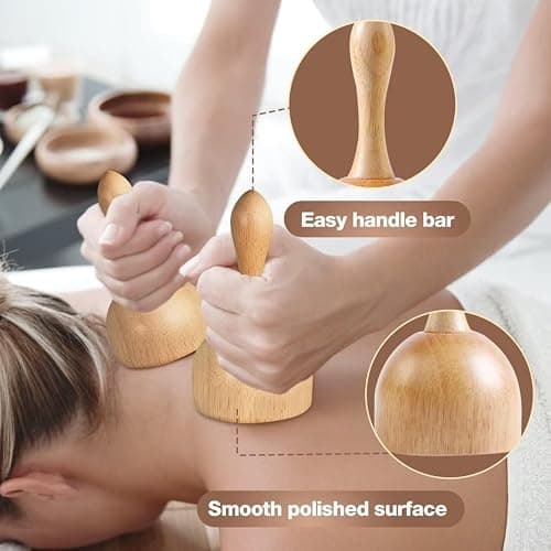 JUANWAN 10-in-1 Wood Therapy Massage Tools Gua Sha Wooden Massager for Body Shaping Massage Tool Set Wood Therapy Tools for Relieving Muscle Pain Body Lymphatic Drainage Massager Anti-Cellulite thumbnail 5