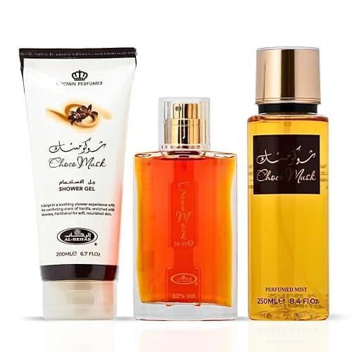 Al-Rehab Choco Musk 3-Piece Gift Set – Eau de Parfum 50ml + Shower Gel 200ml + Body Mist 250ml – Warm Spicy & Chocolate Unisex Collection thumbnail 3