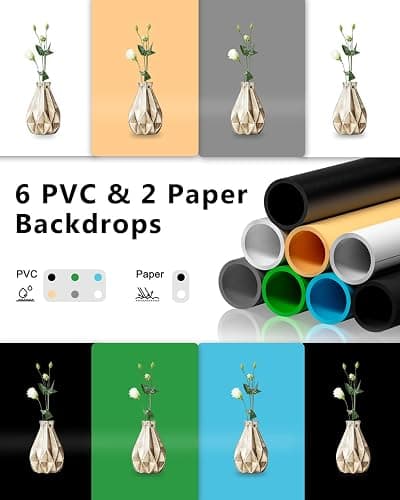 DUCLUS Light Box Photography, 16x16 inch Portable Photo Studio Box with 160 LED Dimmable Lights, 6 PVC & 2 Paper Backdrops for Product Photography. - 16*16 inch thumbnail 4