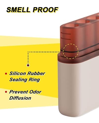 Smell Proof King Size Pre Roll Cone Holder Case with Lighter Holder, Slim & Portable 3 or 5 Capacity Cigarette Case for 1-1/4 Size Pre Rolled Rolling Paper & Regular, Travel Box for Hand-Rolled Cig thumbnail 2