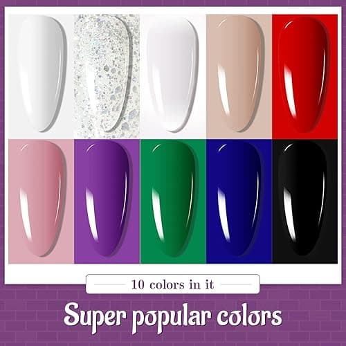 JODSONE Gel Nail Polish Kit 60 PCS with U V Light Soak off Base Top Coat 55 Shine Colors Gel Nail Kit Bright and Dark Brown Wine Red Series Manicure Set for Women and Girls thumbnail 7