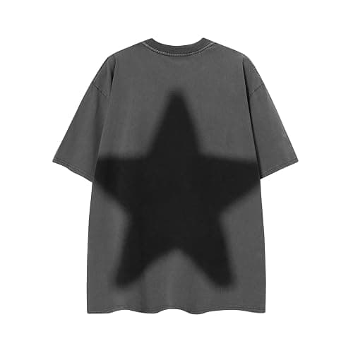 Aelfric Eden Oversized Star Graphic Tees Men Vintage Washed Heavyweight Cotton Trendy Streetwear T Shirts Unisex thumbnail 4