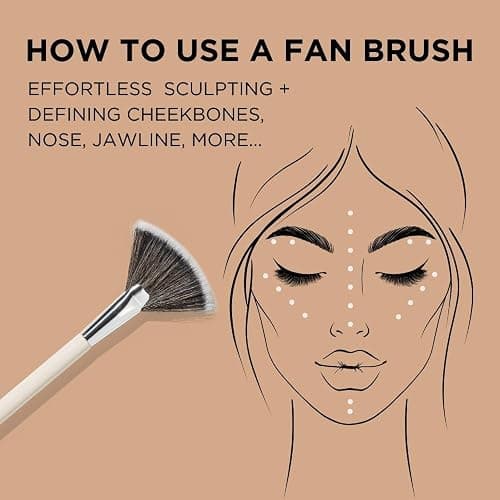 HALEYS Fan Brush VEGAN+CRUELTY-FREE, Sustainable Wood, Vegan Bristles for Airbrushed Finish, For highlighter application, Streak-free, Perfect Blending, Blurs, Smooths with Control - Fan Brush thumbnail 5
