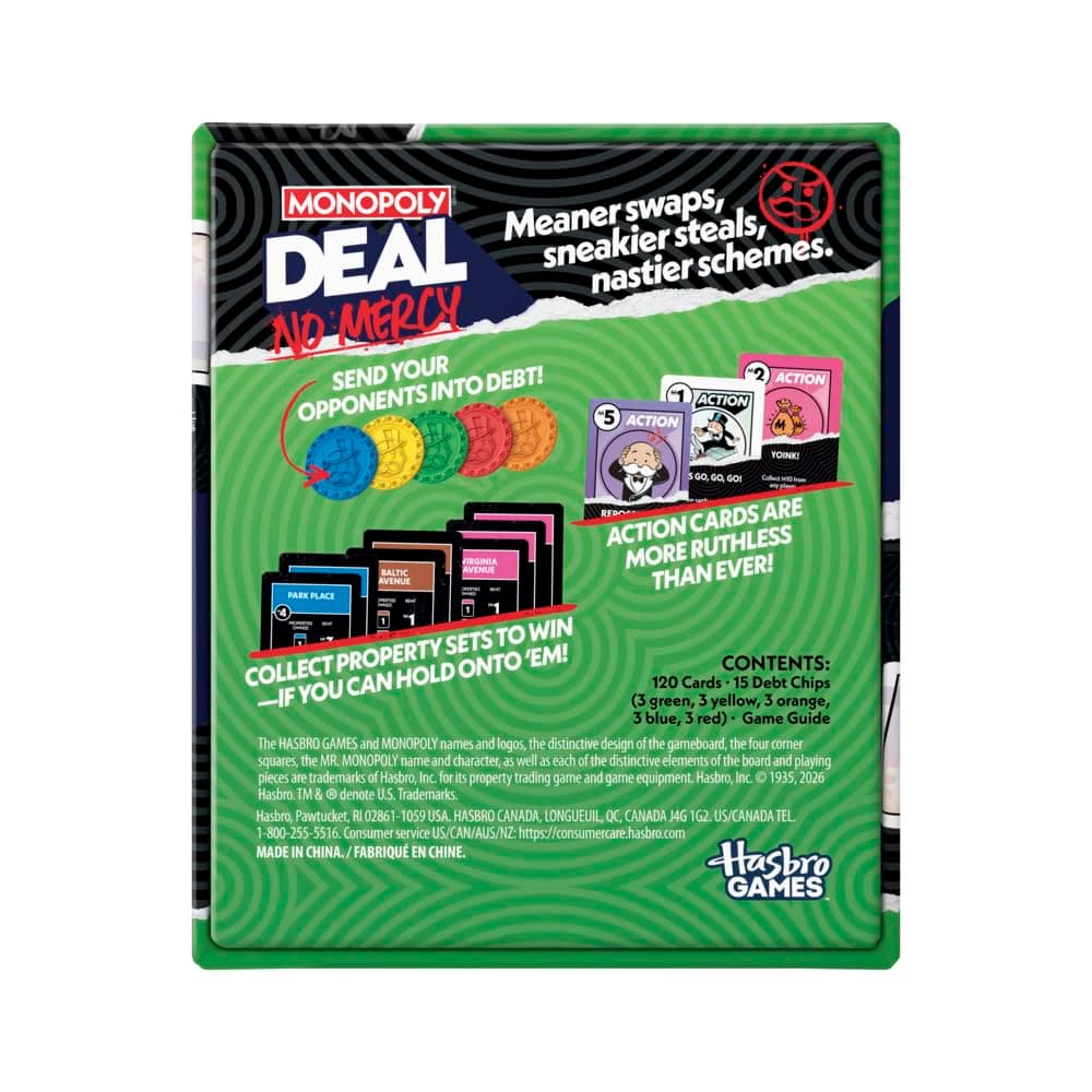Monopoly Deal No Mercy Card Game – Ruthless Monopoly Deal Edition – Fun Family Games for Kids, Teens, and Adults – 15 Mins. – 2-5 Players – Ages 8+ thumbnail 7