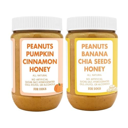 BUDDY BUDDER Barkin Banana + Pumpkin Pup, 100% All Natural Dog Peanut Butter, Peanut Butter Dog Treat, Made in USA (Set of 2 | 17oz ea) thumbnail 2