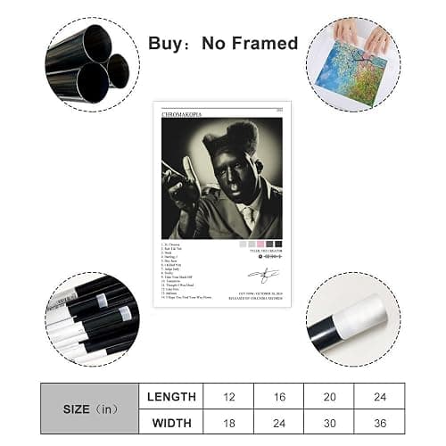 stortnate Tyler Posters The Creator Poster Chromakopia Music Album Cover Canvas Posters Bedroom Decor Landscape Office Room Decor Gift Unframe:12x18inch(30x45cm) thumbnail 2