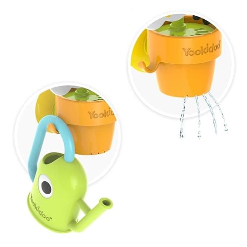Yookidoo Watering Can Baby Bath Toy (Ages 1-3) Spinning Lady Bug & Tipping Bird Toy With 3 Moving Pieces (Mold Free) - Attaches To Tub Wall For Easy Toy Holder and Storage - For Toddler Bath Time thumbnail 6
