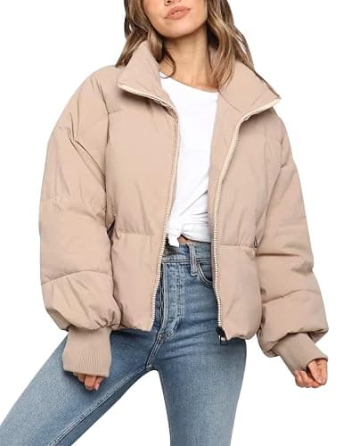 Gihuo Women’s Winter Cropped Puffer Jacket Coat Short Warm Quilted Jacket 2025 - Image 1