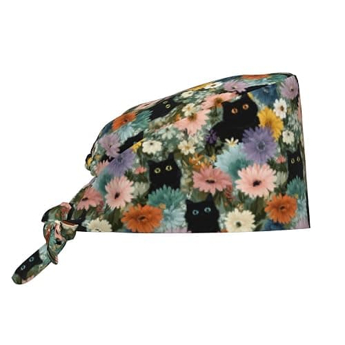 Working Cap Scrub Cap with Sweatband Adjustable Unisex Men Women Tie Back Hat Nurse Surgical Caps - Image 1