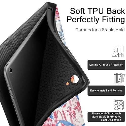 Aoldimu Cute Preppy Collage Tablet Case for iPad mini 7 A17 Pro 2024,Girly Kawaii Preppy Aesthetic Cases PU Leather Adjustable Stand Protective Cover Funda for Women Girls thumbnail 2