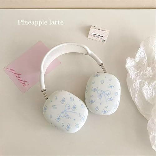 SCJLSDA for AirPods Max Case Woman,Cute Exquisite Bow Flower Pattern Design,Floral Print Shock Buffer Headphones Ear Buds Protective Cover for Girls (Bow) thumbnail 6