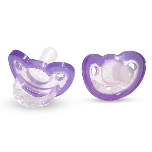 RaZbaby Jollypop Pacifier for Newborns & Up, USA Made, Natural Shaped Orthodontic Binky, Lovingly Shared in NICUs & Hospitals Worldwide, Medical-Grade 100% BPA-Free - 0-3 Months, 2 Pack - Lavender - Image 1