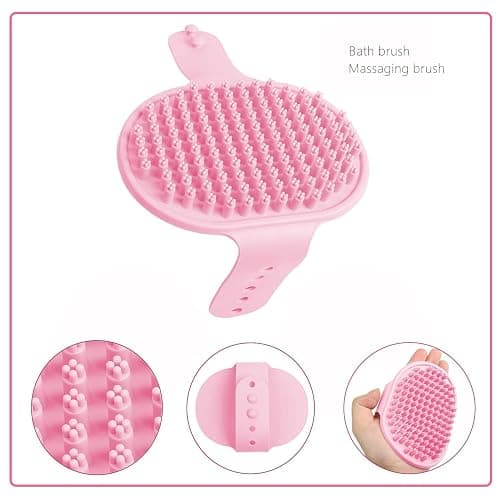 Crafterlife Small Animal Pet Grooming Kit Pet Shedding Slicker Brush, Bath Massage Glove, Pet Grooming Comb, Nail Clipper Trimmer Rabbit, Puppy, Kitten, Guinea Pig, Hamster, Ferret (Pink), 6 Pc Set thumbnail 6