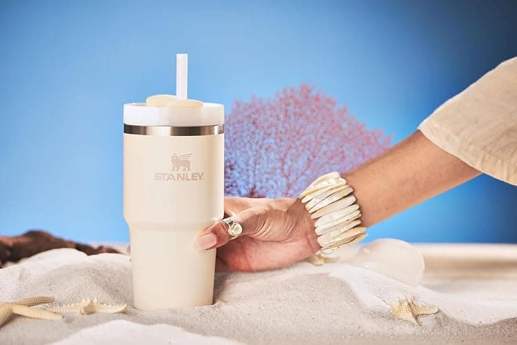 STANLEY Quencher H2.0 Tumbler with Straw 20 oz | Flowstate 3-Position Lid | Cup Holder Compatible for Travel | Insulated Stainless Steel Cup | BPA-Free | Cream thumbnail 6