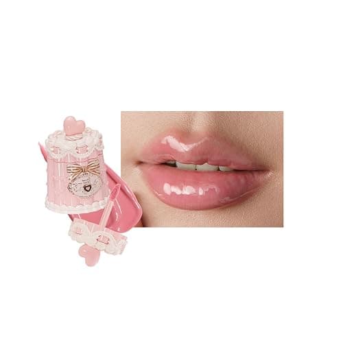 Flower Knows The Sweetie Bear Coating Lip Jelly,Soft Moisturizing Tinted Lip Gloss with Botanicals,Lightweight Non-Sticky Pink Lips Plumper,Cruelty-Free,0.18 oz(JE04 Ribbon Pink) - Image 1