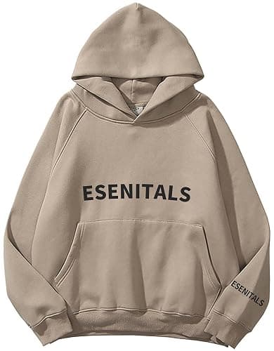 ESENITALS Hoodie for Men Fleece Sweatshirt Graphic Pullover Oversize Hip Hop Streetwear Workout Top Heavyweight - Image 1