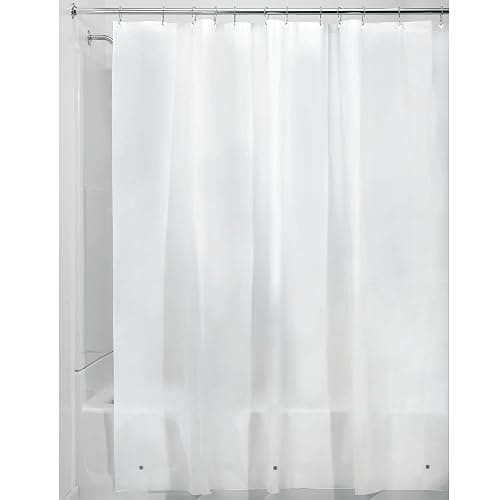iDesign PEVA Plastic Shower Curtain Liner, Mold and Mildew Resistant Plastic Shower Curtain for use Alone or with Fabric Curtain, 72 x 72 Inches, Frost thumbnail 5