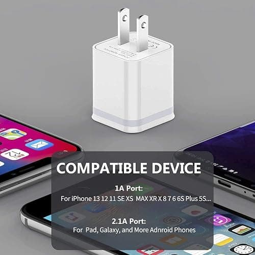 USB Wall Charger, LUOATIP 3-Pack 2.1A 5V Dual Port Cube Power Adapter Plug Block Charging Box Brick for iPhone 14 13 12 11 Pro Max SE XS XR X 8 7 6 6S Plus, Galaxy, LG, Moto, Android Phones thumbnail 6