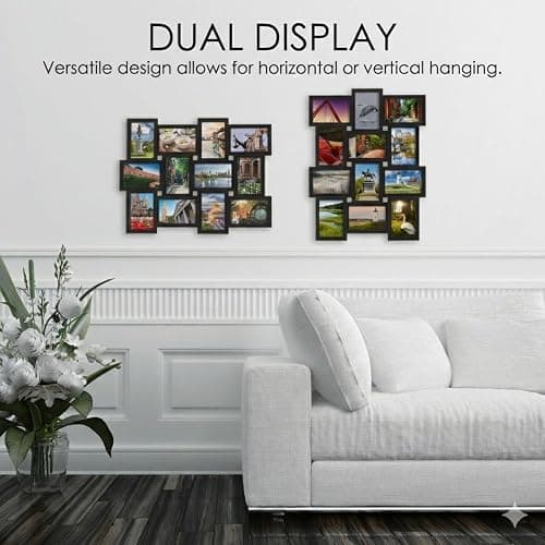 MELANNCO Collage Picture Frame 18x23 Inch Black - Holds 12 Photos in 4x6 and 6x4 Formats - Wall Display for Home Decor, Horizontal or Vertical Hanging thumbnail 6