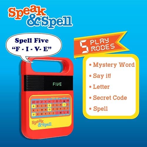 Speak & Spell Electronic Game - Educational Learning Toy, Spelling Games, 80s Retro Handheld Arcade, Autism Toys, Activity for Boys, Girls, Toddler, Ages 7+ thumbnail 2