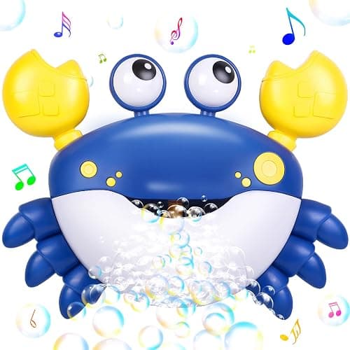 Jiosdo Badewannenspielzeug, Krabbe Badespielzeug Bubble Mit Musik, Badespielzeug Baby, Badewanne Spielzeug Wasserspielzeug Kinder, Geschenke für Jungen und Mädchen (blau) - Image 1