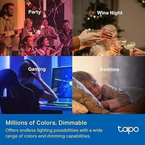 Tapo TP-Link Smart Light Bulbs, 1100 Lumens High Brightness (75W Equivalent), Matter-Certified, 16M Colors WiFi Light Bulb, Dimmable, Works w/Siri, Alexa & Google Home, A19 E26, L535E(4-Pack) thumbnail 5