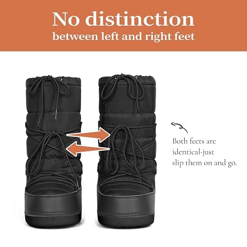 QLR Womens Winter Snow Boots Mid Calf Anti-Slip Boots with Warm Lining Lace-up Outdoor Shoes thumbnail 5