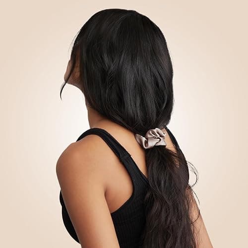 Kitsch Satin Scrunchies for Women - No Crease Hair Ties for Girls | Scrunchies For All Hair Types and Textures, Perfect for Day or Night - 5 Pcs, Cameo - Cameo thumbnail 7