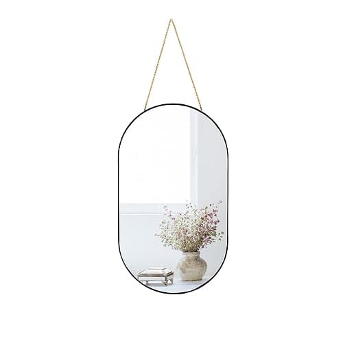 YCHMIR Oval Wall Mirror, Gold, Oval Shape, for Bathrooms and More (Black, 16x9.2 inch) - Image 1