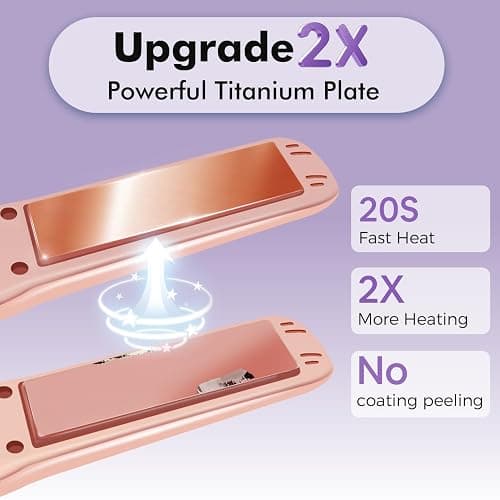 SUNMAY Cordless Hair Straightener, Titanium Portable Straightener for Travel, Dual Voltage Cordless Flat Iron Hair Straightener 2 in 1 with Comb & Clip for Women, Heat-up in Seconds, USB-C Fast Charge thumbnail 2