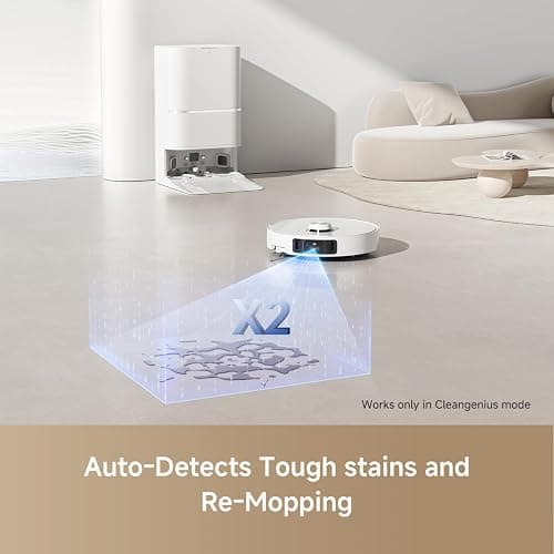 dreame L40 Ultra Robot Vacuum Self Emptying, 11,000Pa Suction Robot Vacuum and Mop Combo with Auto Cleaning Dock, 149℉ Mop Washing, SideBrush Extendable, Solution Auto Refill, Voice Control thumbnail 8
