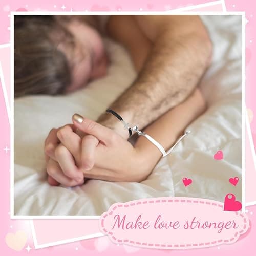 Tondiamo Couple Gift Bracelet Matching Bracelet Black White Cross Bracelet Adjustable Bracelet Favor Greeting Card for Anniversary Valentine‘s Day Lover Boyfriend Girlfriend Husband Wife thumbnail 3
