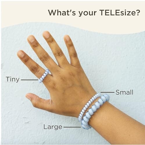TELETIES - Spiral Hair Coils - Ponytail Holder Hair Ties for Women - Phone Cord Hair Ties - Strong Grip, No Rip, Water Resistant, No Crease Hair Tie Coils - 3 pack (Small, Leopard) thumbnail 4
