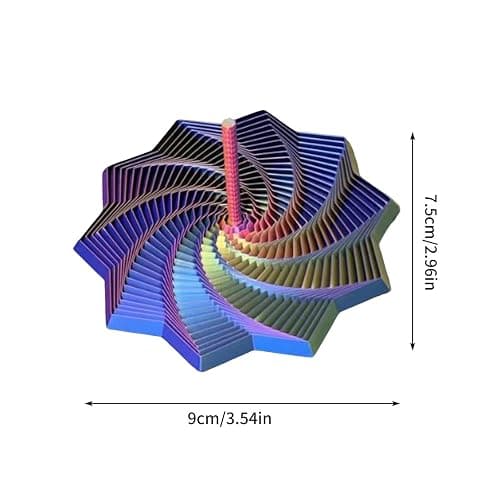 Printed Expanded Sensory Star,Multi-Faceted Stress Relief Fidget Toy, PLA Material, Vertical Silky Design, Push Play Spinner,Great Christmas & Birthday Gifts (Laser Purple 9CM) thumbnail 3