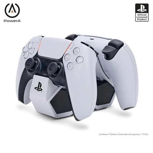 PowerA Twin Charging Station for Dualsense Wireless Controllers, Dualsense Controller Charging, Charge, Sony PlayStation, PS5, Officially Licensed - PlayStation 5 - Image 1