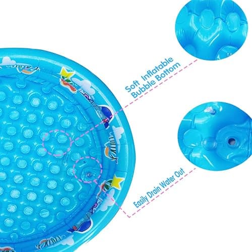 3 Rings Kiddie Pool for Toddler, 48”X12”，Kids Swimming Pool, Inflatable Baby Ball Pit Pool, Small Infant Pool (Blue) thumbnail 4
