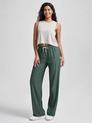 ODODOS Women's Straight Leg Pants Ultra Soft Stratum Tech Relaxed Casual Pajama Lounge Pants with Pockets-29/31" Inseam thumbnail 2