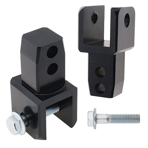Windance 2pcs M8 8MM Motorcycle Rear Shock Extender, Aluminum Alloy High Damping Device Height Extension Absorber Riser Adapter With Screws Enhance Your Ride Comfort (Black) - Image 1