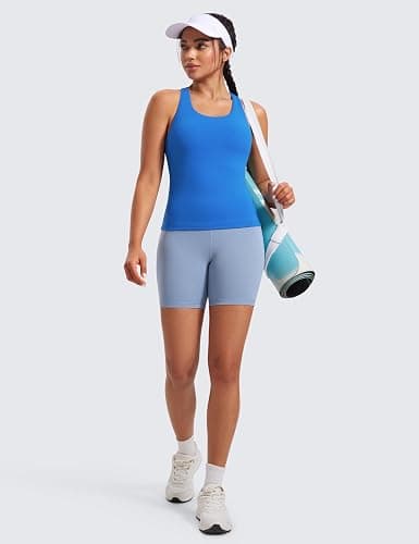 CRZ YOGA Butterluxe Workout Racerback Tank Tops for Women - Padded Athletic Spandex Yoga Shirts with Built in Bra thumbnail 4