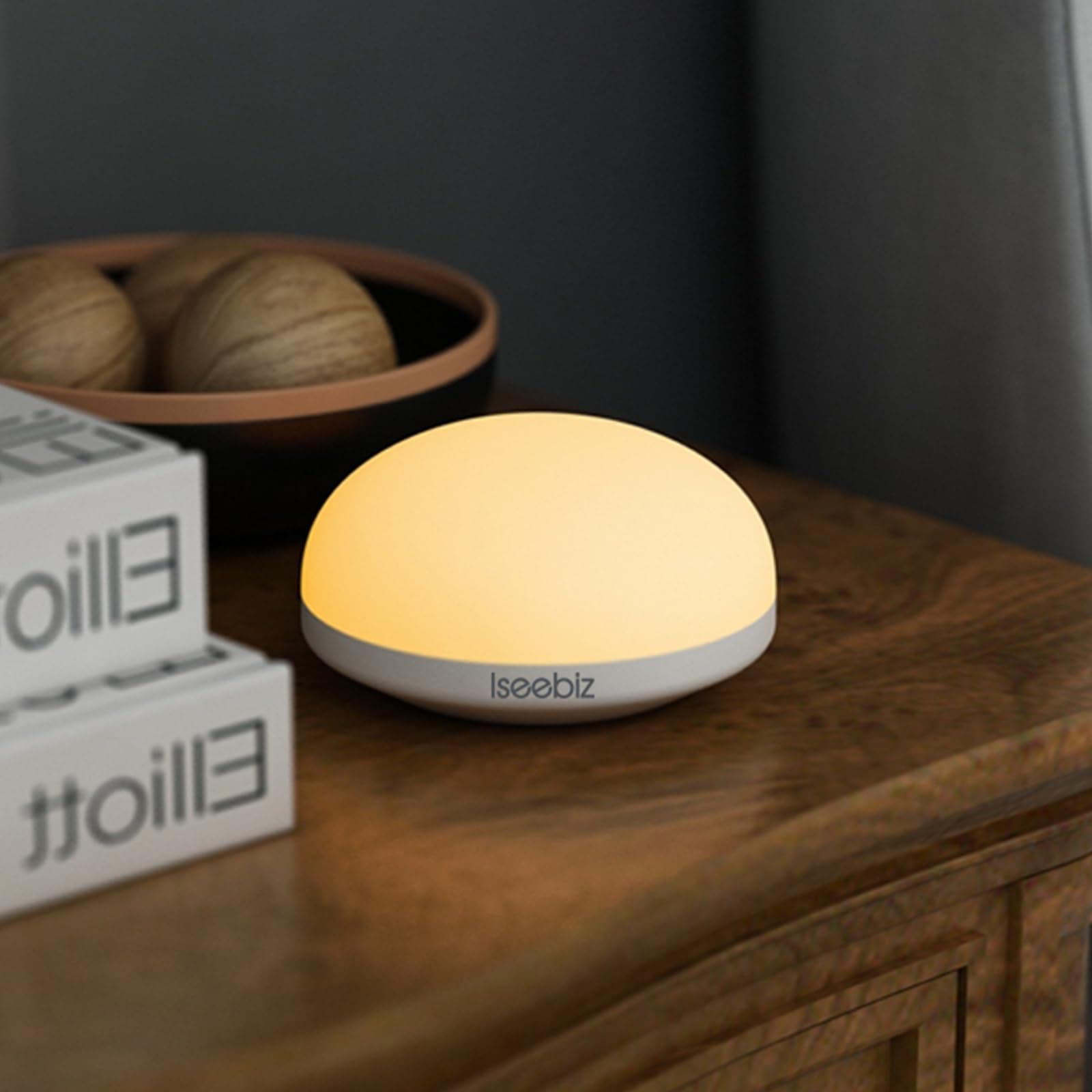Night Light, Touch Lamp Bedside, Wireless Rechargeable LED Control Smart Bedside Table Lamp for Breastfeeding, Portable Baby Nursery Lamp, Eye Protection Indirect Lighting 2 Colors 5V - Image 1