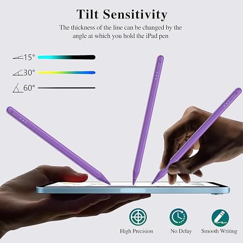 Stylus Pen for iPad11&10thGen,14Mins Faster Charge, with Pencil Holder,Palm Rejection, Tilt Sensitivity, for iPad Air11&13-inch(M3/M2), iPad Pro 11&13-inch (M4),iPad 6-11th,iPad Pro 11/12.9 inch thumbnail 7