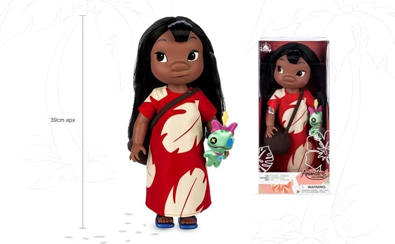 Disney Store Poupée Lilo Animator, Lilo & Stitch, 39 cm, Figurine de Fille des îles en Robe Classique, poupée Princesse à Collectionner, Convient aux 3 Ans et Plus thumbnail 3